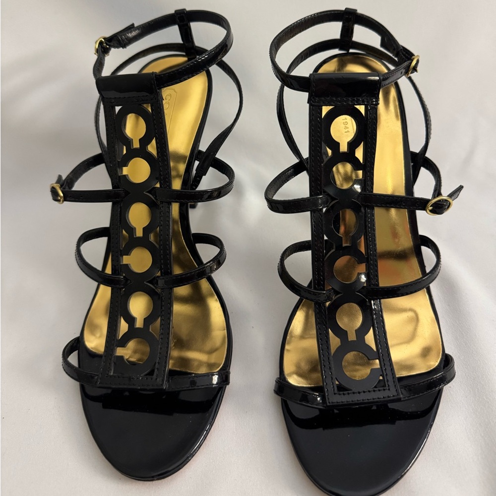 Coach black scrappy heels 8.5